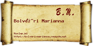 Bolvári Marianna névjegykártya